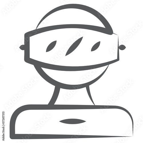 Trendy doodle line style icon of space explorer