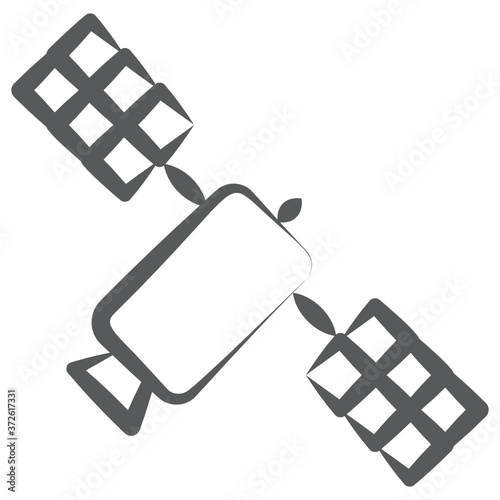 Space satellite or artificial spaceflight icon in line style 
