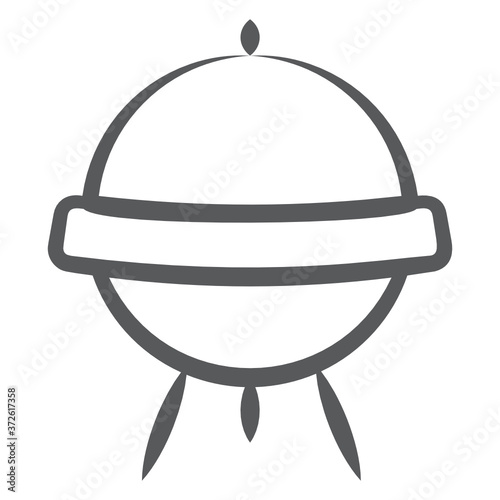 
Doodle line design of space capsule, ufo icon
