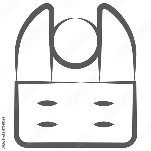 
Doodle icon of vernier calliper, measuring small object device 
