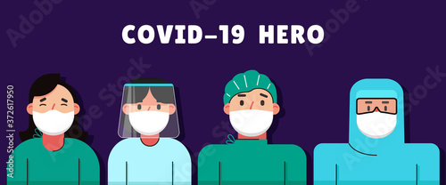 A group of doctor fighting the pandemic of COVID-19
