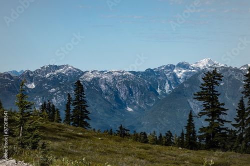 snow covered mountain range