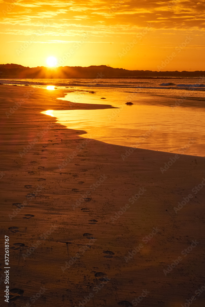 Sunrise on an empty beach