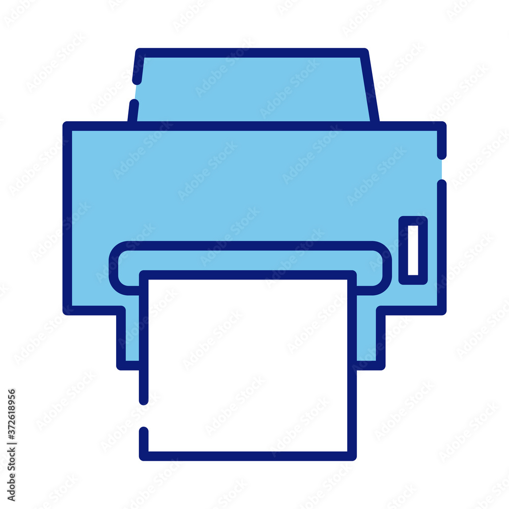 printer machine line and fill style icon printer machine line and fill style icon