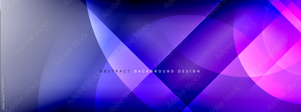 Obraz premium Vector abstract background - circle and cross on fluid gradient with shadows and light effects. Techno or business shiny design templates for text
