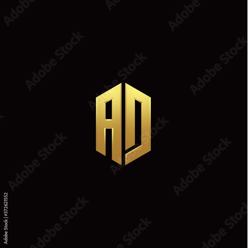 A D modern monogram style initial logo template