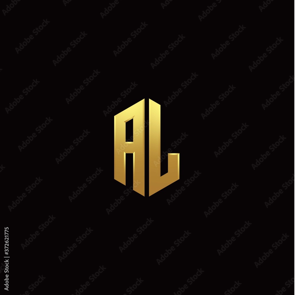 A L modern monogram style initial logo template A L modern monogram style initial logo template