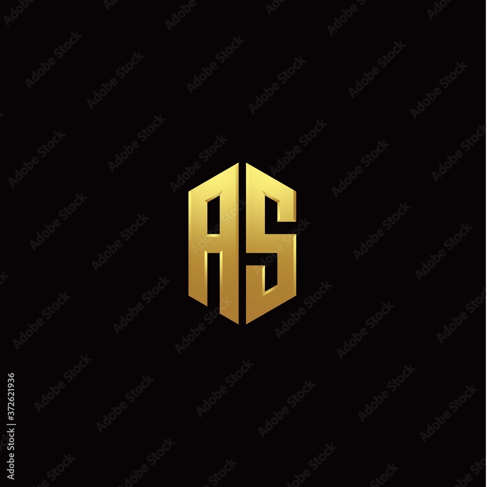 A S modern monogram style initial logo template A S modern monogram style initial logo template