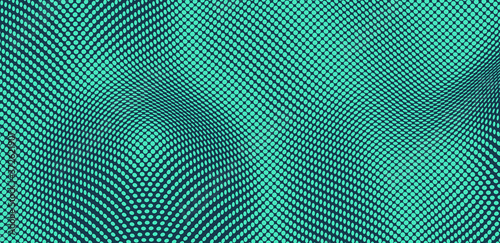 Wavy surface with optical illusion. Abstract polka dots pattern. Vector illustration.