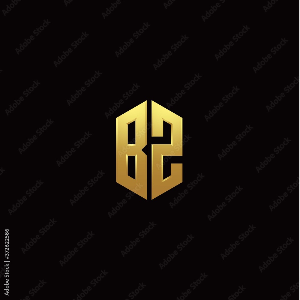B Z modern monogram style initial logo template B Z modern monogram style initial logo template