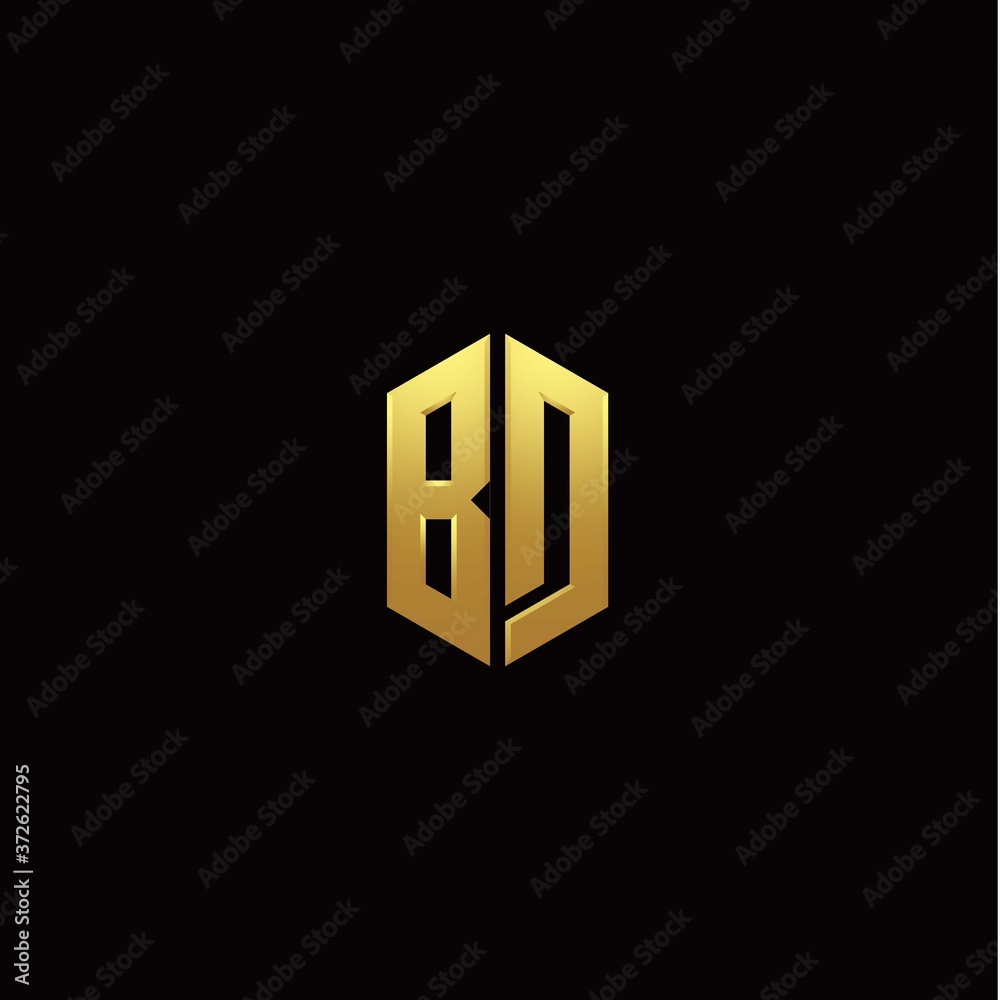 B D modern monogram style initial logo template B D modern monogram style initial logo template