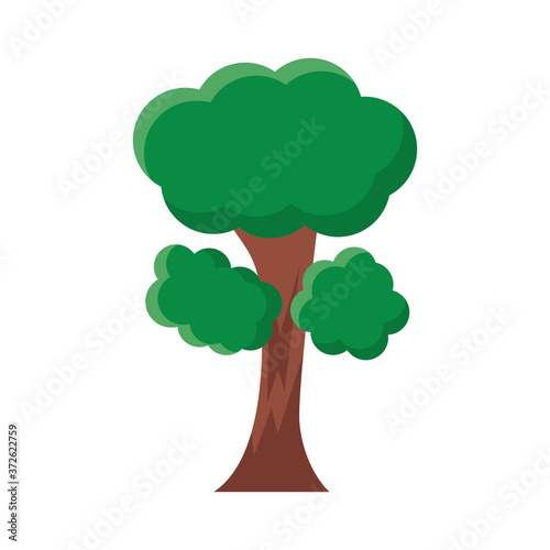 leafy tree flat style icon