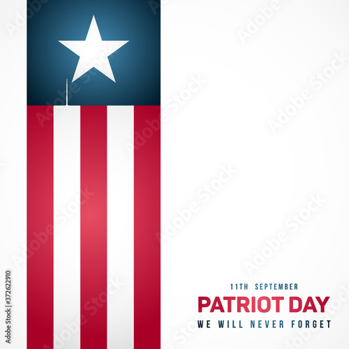 September 11; Patriot day in USA. Anniversary of terrorist attack. Vector banner for remembrance day.