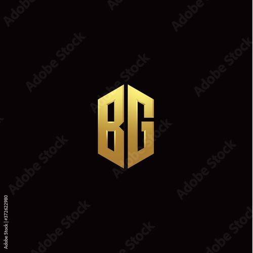 B G modern monogram style initial logo template