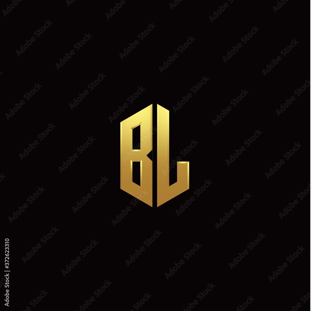 B L modern monogram style initial logo template B L modern monogram style initial logo template