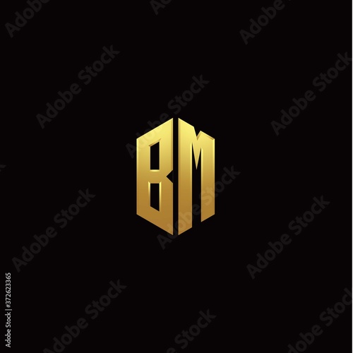Free Download B M modern monogram style initial logo template - GFXLoad