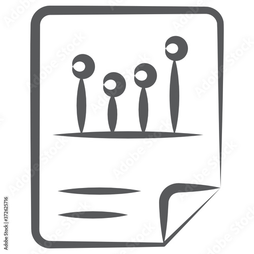
Graphical representation, business report doodle icon 
