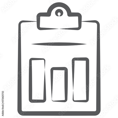
Graphical representation, business report doodle icon 
