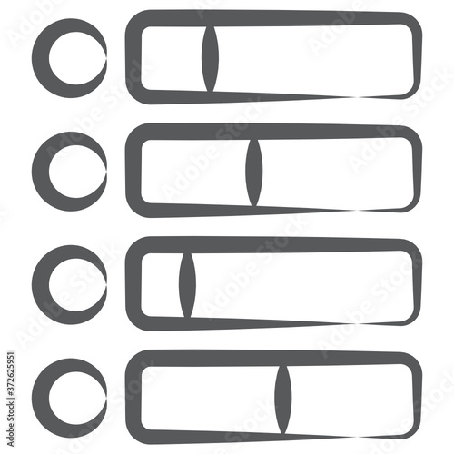 
Business infographic, doodle stroke icon of horizontal segmented chart 
