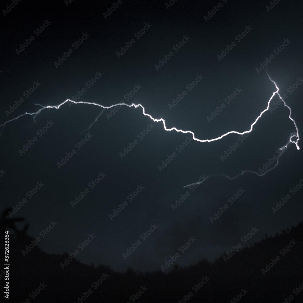 lightning in the night sky