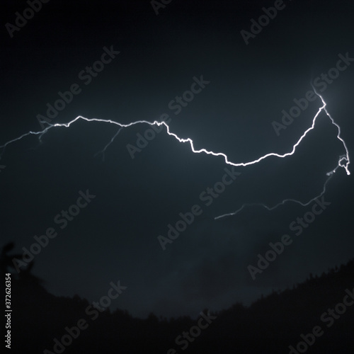 lightning in the night sky