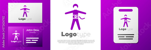 Logotype Bungee jumping icon isolated on white background. Logo design template element. Vector Illustration.
