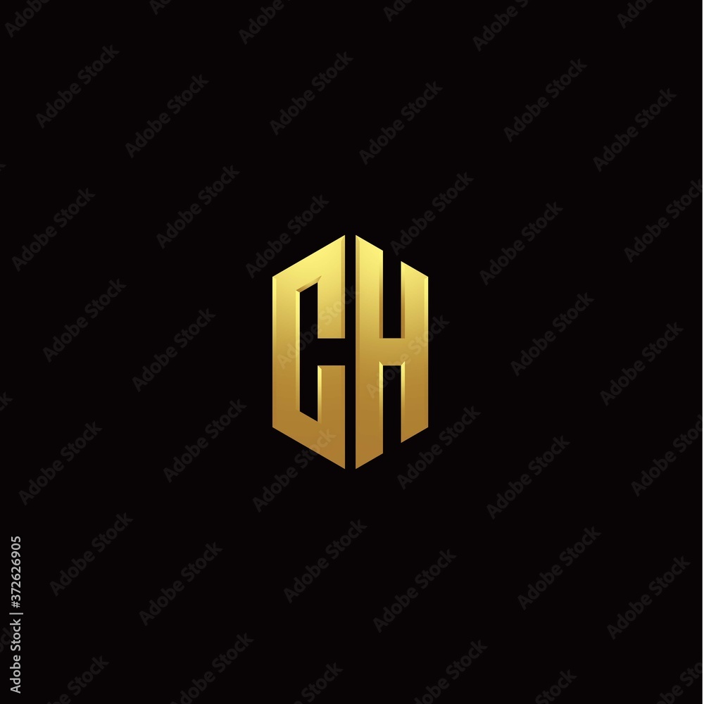 C H modern monogram style initial logo template C H modern monogram style initial logo template