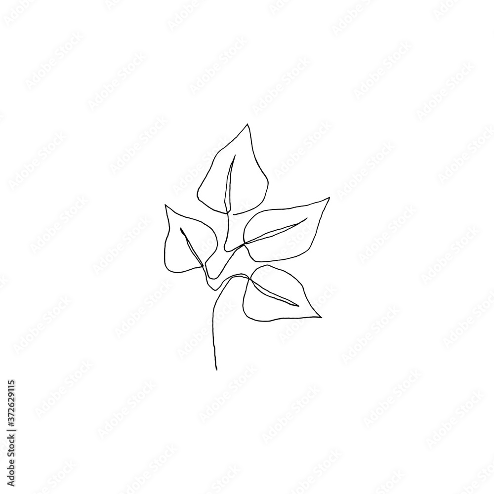 Obraz premium Simple continous line art. Minimalist vector illustration. Great for invitation, greeting card, packages, wrapping, premade logo, business card, stationery, etc. 