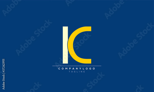 IC KC Abstract initial monogram letter alphabet logo design