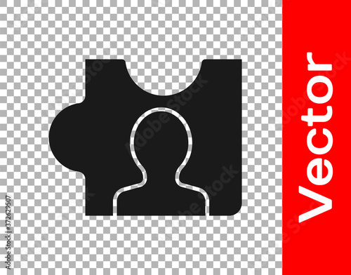 Black Head hunting icon isolated on transparent background. Business target or Employment sign. Human resource and recruitment for business. Vector.