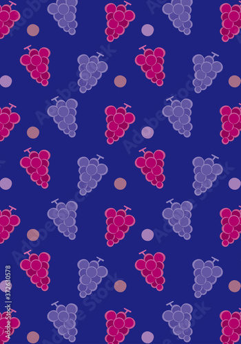 ぶどう模様のオシャレな手描き風背景　縦／
Grape fashionable hand drawn background