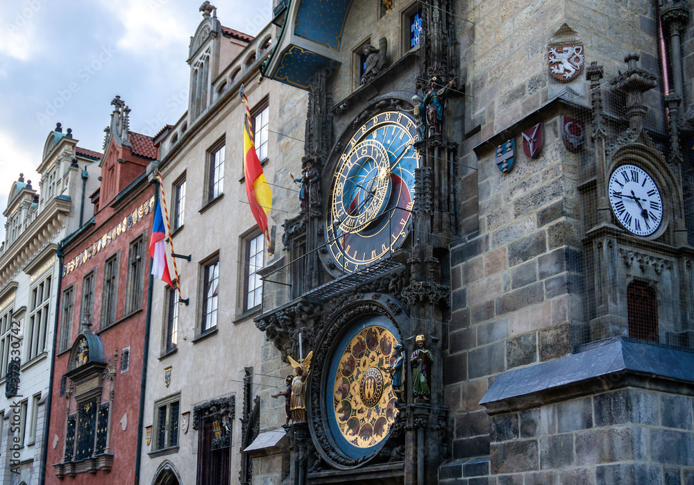 Tower of town hall with astronomical clock - orloj in Prague, Czech Republic
Tower of town hall with astronomical clock - orloj in Prague, Czech Republic