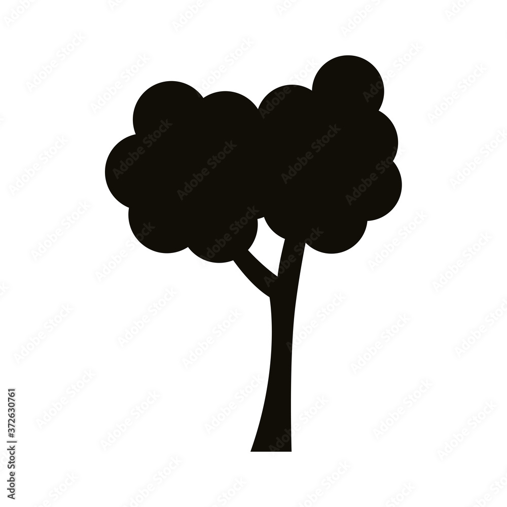 leafy tree silhouette style icon