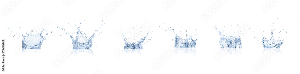 real image water splash isolated on white background. - obrazy, fototapety, plakaty 