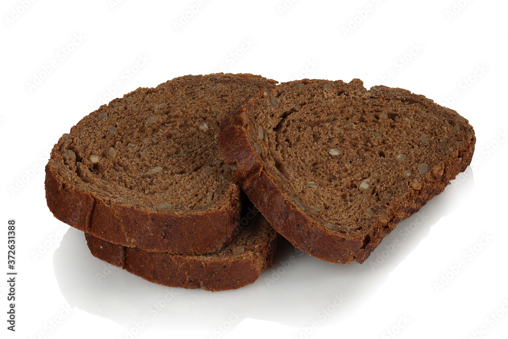 three slices of rye bread