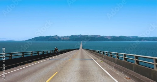 bridge over the river between Oregon and Washington  4k photo