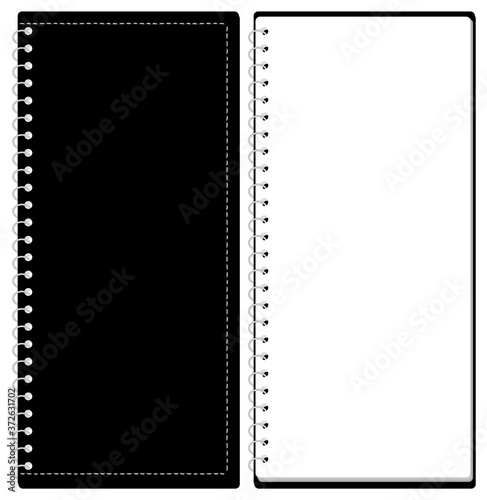 スケッチブック リングノート 表紙とページのセット イラスト ベクター ※A4の三つ折りサイズ
