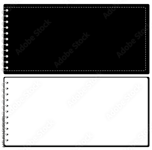 スケッチブック リングノート 表紙とページのセット イラスト ベクター ※A4の三つ折りサイズ
