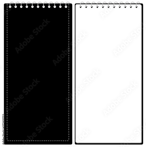 スケッチブック リングノート 表紙とページのセット イラスト ベクター ※A4の三つ折りサイズ
