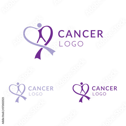 Vector purple cancer awareness logo template