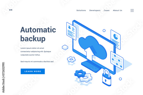 Web banner for innovative automatic backup technology