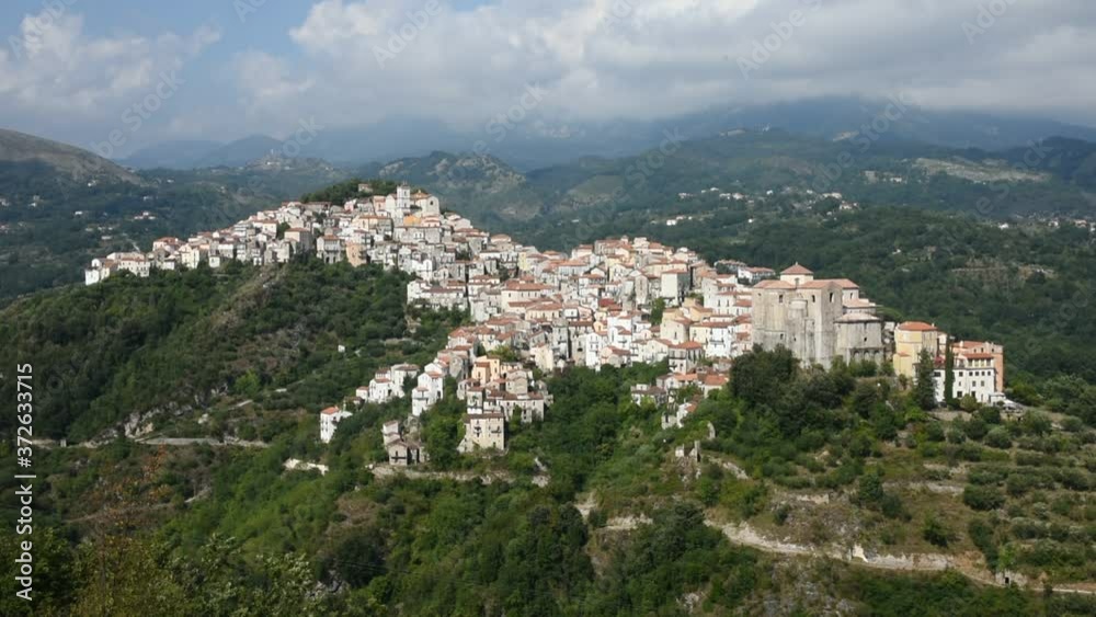 Panoramic view of the rural town of Rivello, in the region of Basilicata, Italy. Panoramic view of the rural town of Rivello, in the region of Basilicata, Italy.