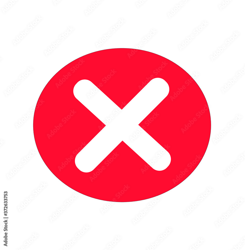 No /Wrong / Cancel / Cross Symbol .Web icon vector illustration,red on white isolated background No /Wrong / Cancel / Cross Symbol .Web icon vector illustration,red on white isolated background