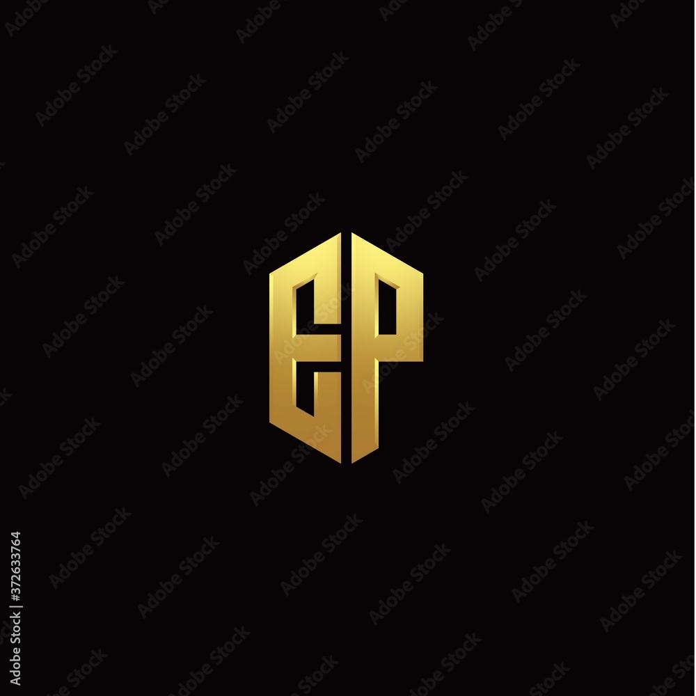 E P modern monogram style initial logo template E P modern monogram style initial logo template