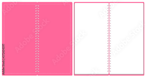 スケッチブック リングノート 表紙とページのセット イラスト ベクター ※A4の三つ折りサイズ