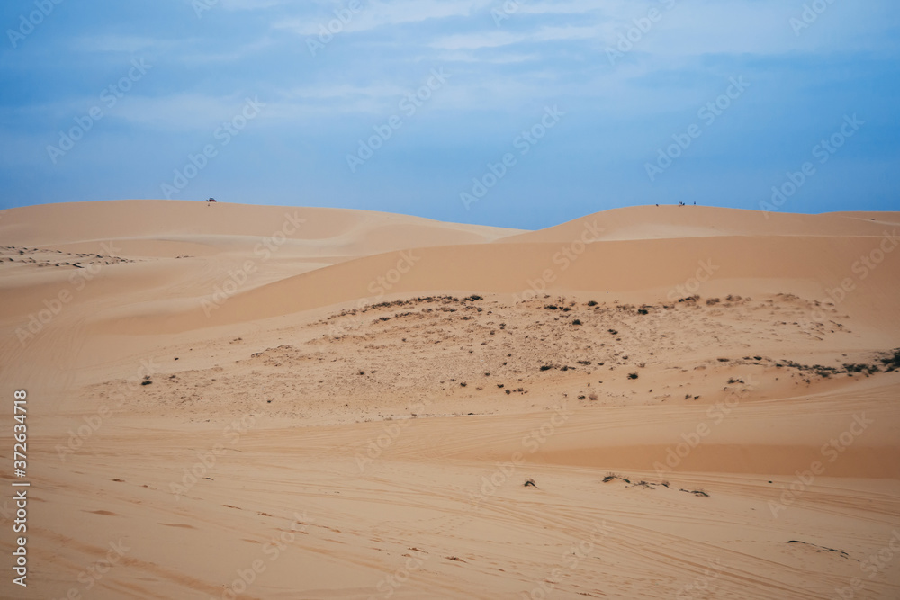 White Sand Dunes Muine in Vietnam with tourists White Sand Dunes Muine in Vietnam with tourists
