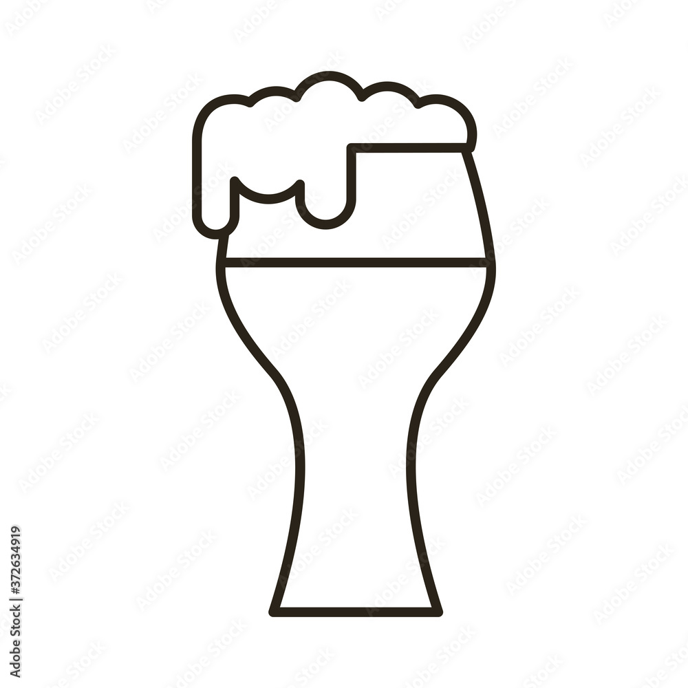 beer glass drink oktoberfest line style icon beer glass drink oktoberfest line style icon