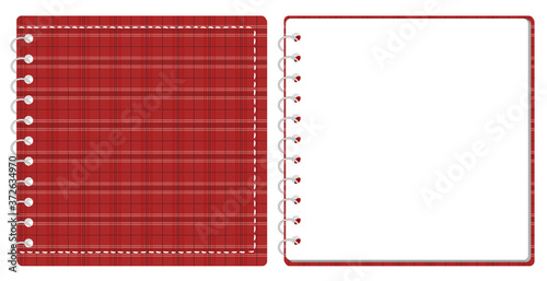 スケッチブック リングノート 表紙とページのセット イラスト ベクター ※正方形サイズ