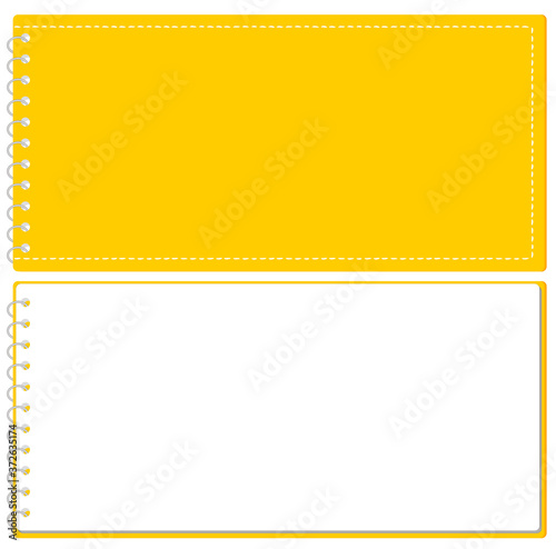 スケッチブック リングノート 表紙とページのセット イラスト ベクター ※A4の三つ折りサイズ