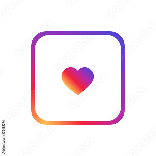 Button like love us on white background. Vector illustration